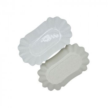 250 Stk. ovale Pappschalen 125x205x35 mm weiß Currywurst-/Pommesschalen
